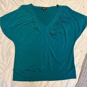 AB Studio Turquoise V-Neck Blouse